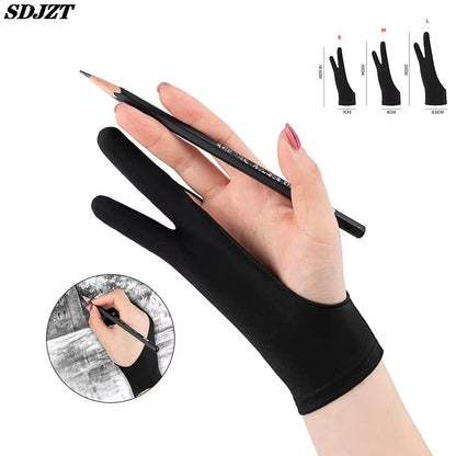 Anti-Touch Two-Finger Hand Painting Gloves for Tablet Digital Board Screen Touch Drawing Anti-Fouling Oil Painting Art Supplies