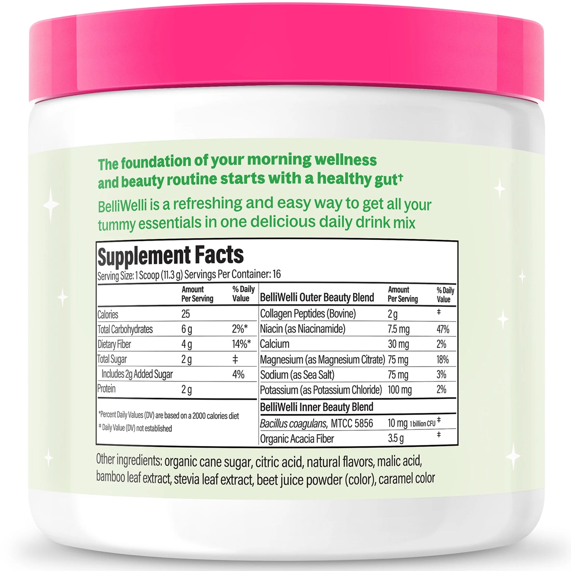 Daily Fiber Supplement with Probiotics, Electrolytes, and Collagen - Watermelon, 6.4 Oz