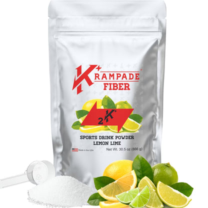 Fiber Supplement Electrolyte Powder-9G Prebiotic Fiber+2000Mg Potassium + Magnesium Supplement | Cramp Relief, Hydration, Digestive Support | Lemon Lime, 16 Single Serving Packets