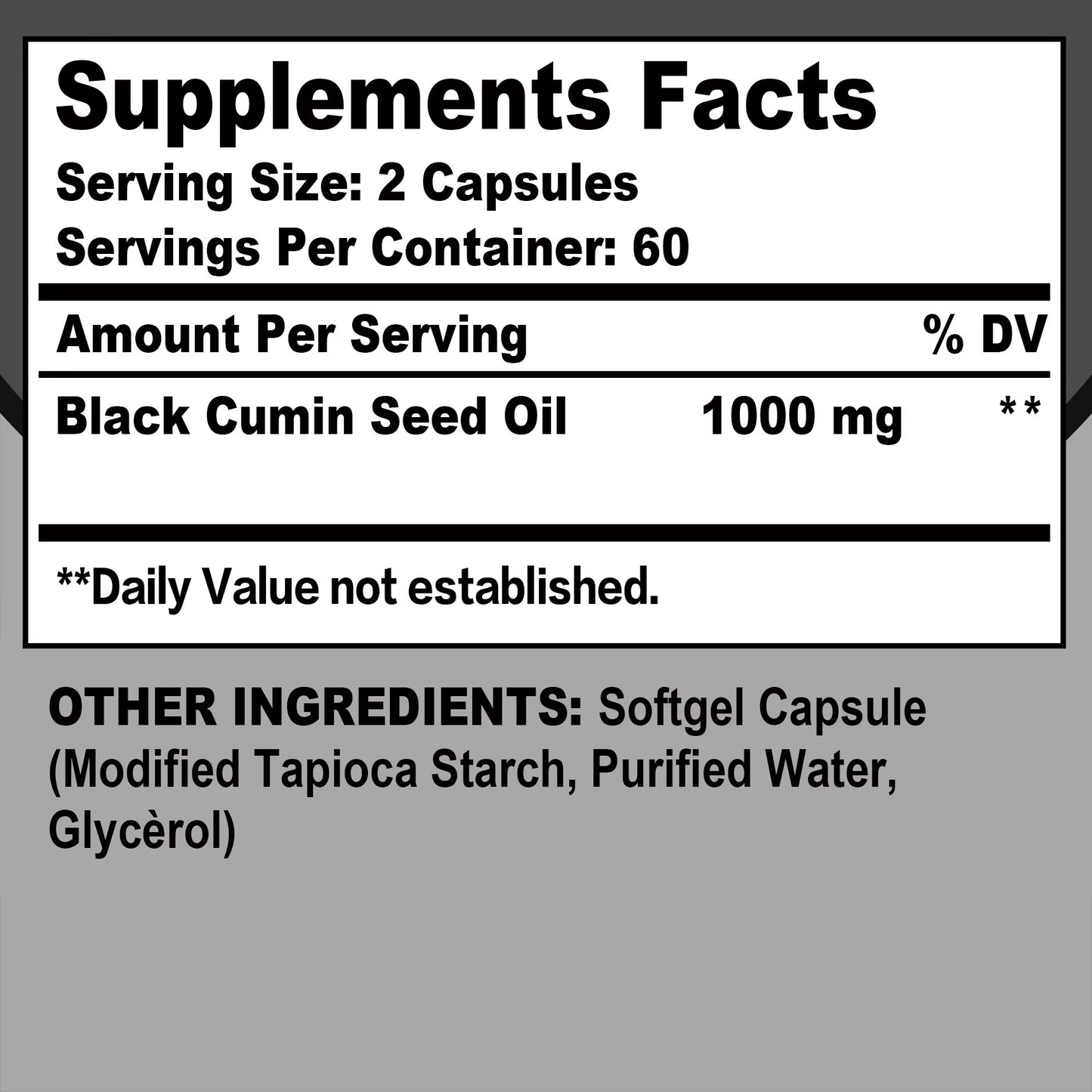 Black Seed Oil - Digestive Health, Immune Support, for Skin & Hair Health, Antioxidant - 120 Capsules
