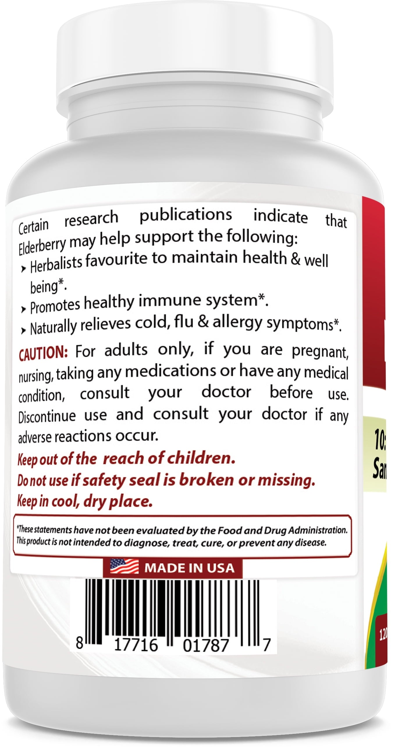 2 Pack  Elderberry Sambucus Nigra 5000Mg Equivalent 120 Vegetarian Capsules