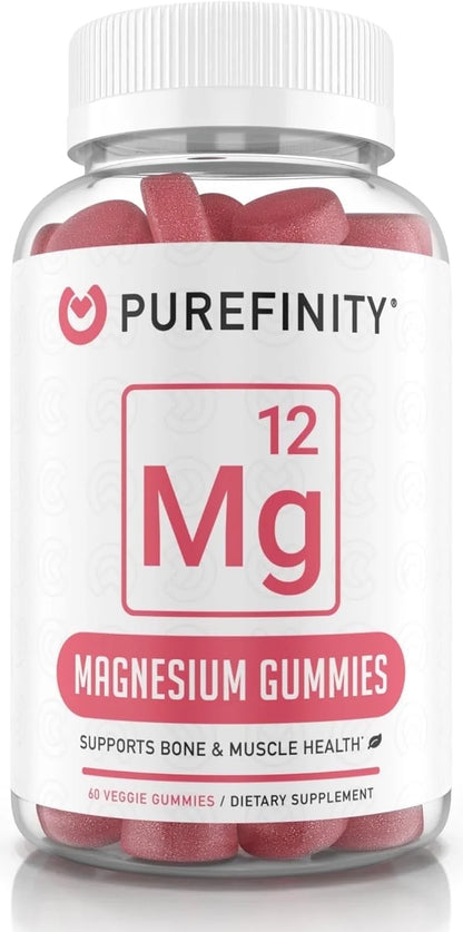 Magnesium Gummies 600Mg - High Absorption Support for Cramps, Muscle Recovery, Sleep, Bone, and Energy Support - Vegan, Non-Gmo, Allergen Free - 60 Gummies