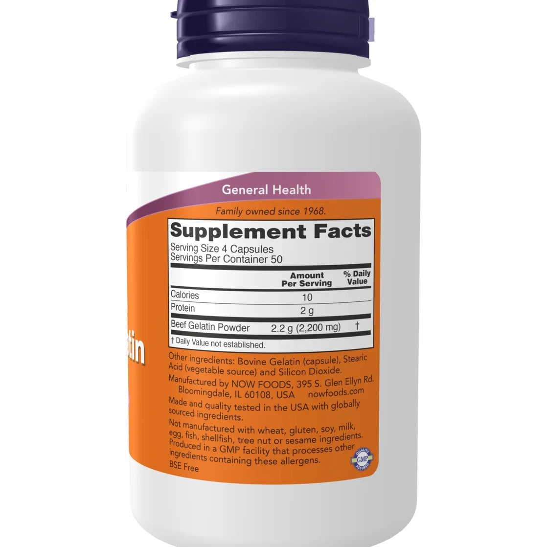 Supplements, Beef Gelatin 550 Mg, Hydrolyzed, Nutritional Support, 200 Capsules