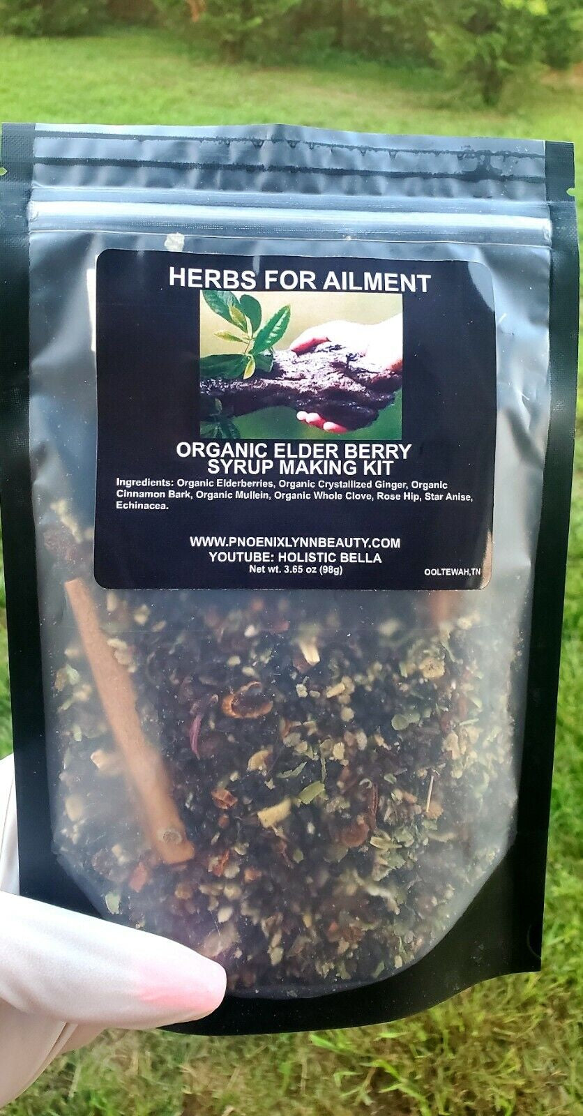 Organic Elderberry Syrup Kit-Organic Ingredients with Brewing Bag 3.65 Oz