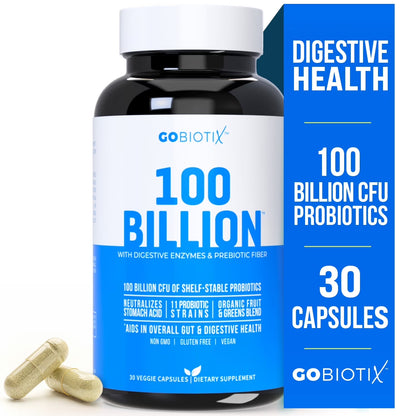 Probiotic 100 Billion CFU, Probiotics for Digestive Health & Prebiotics, 30 Ct