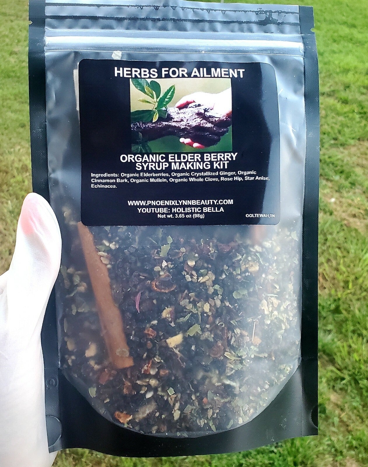 Organic Elderberry Syrup Kit-Organic Ingredients with Brewing Bag 3.65 Oz