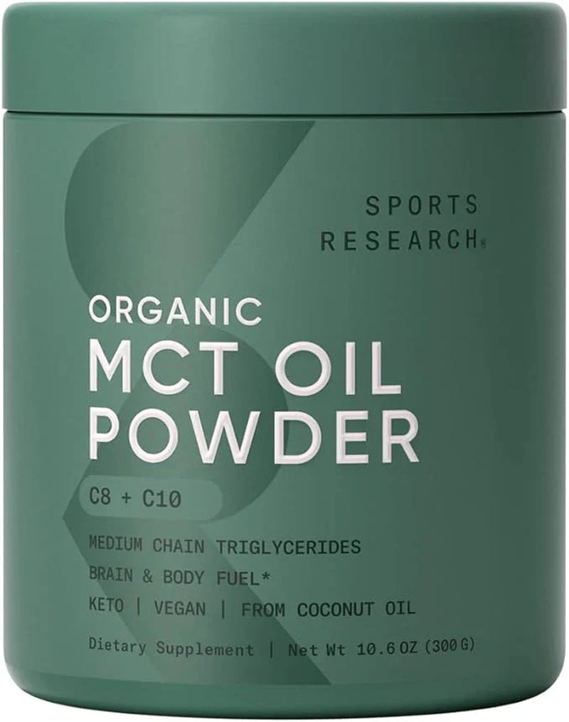 Sports Research Organic MCT Oil - Keto & Vegan Mcts C8, C10, C12 from Coconuts - Fatty Acid Brain & Body Fuel, Non-Gmo & Gluten Free - Flavorless Oil, Perfect in Coffee, Tea & Protein Shakes - 32 Oz