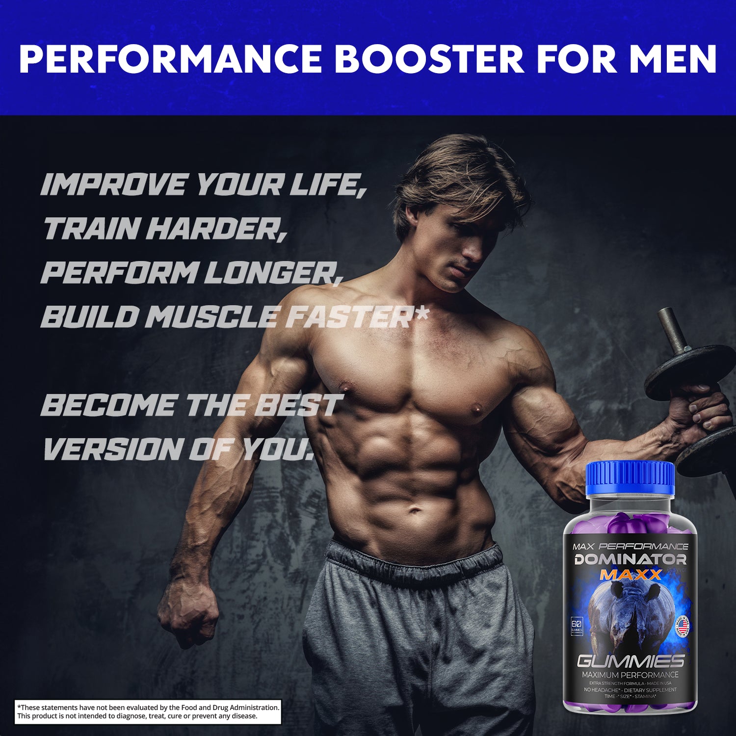 Dominator Maxx Gummies for Men, Advanced Performance Supplement 60 Gummies