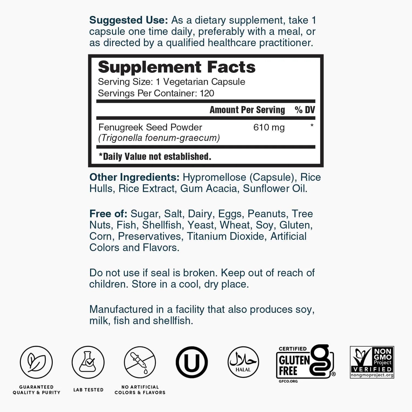 Fenugreek - Traditional Lactation Support* - 120 Capsules