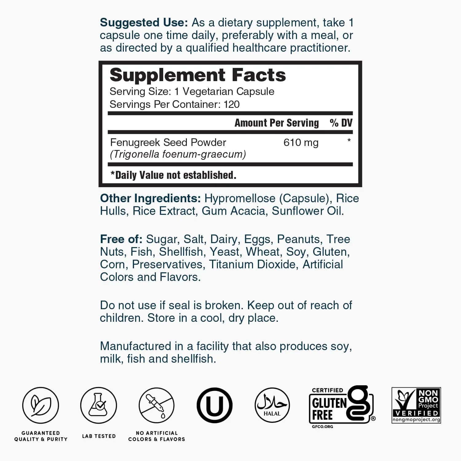 Fenugreek - Traditional Lactation Support* - 120 Capsules