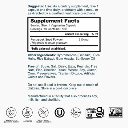 Fenugreek - Traditional Lactation Support* - 120 Capsules