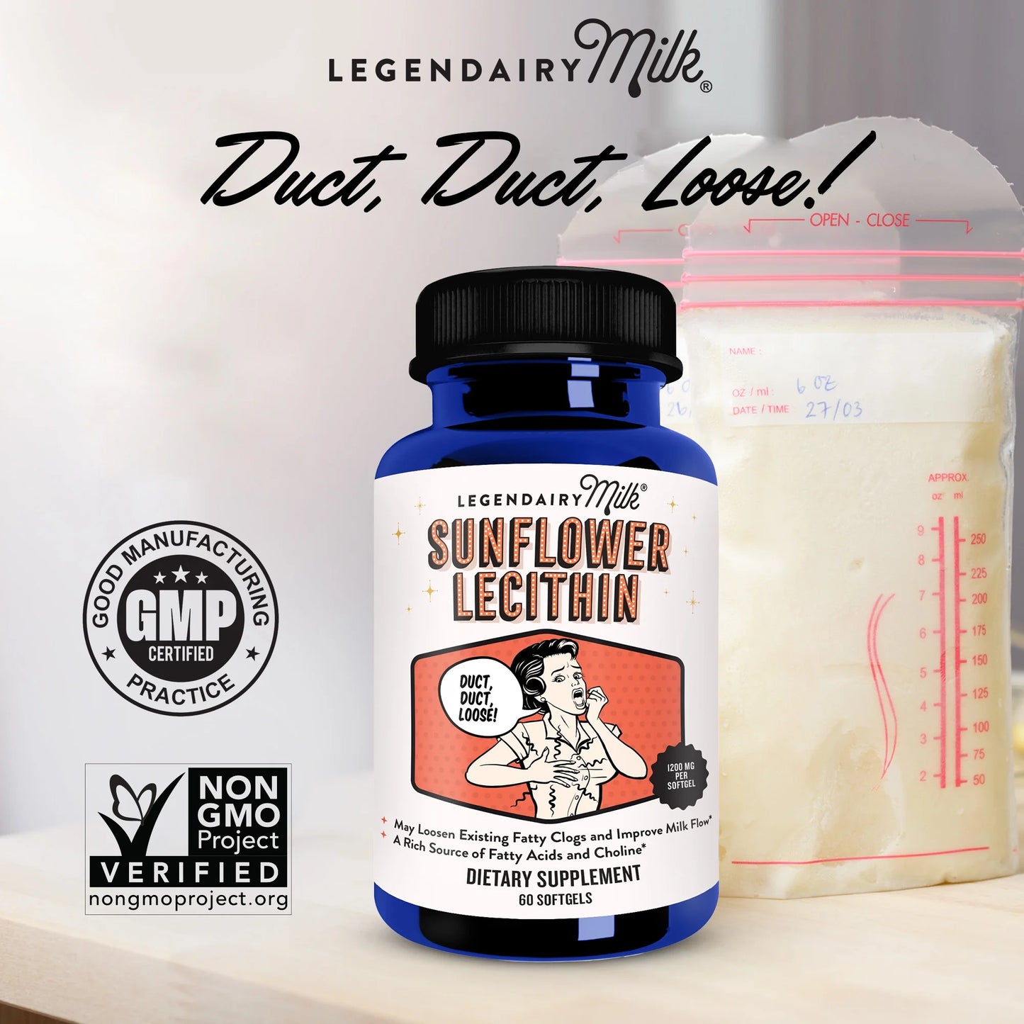 (2 Pack)  Sunflower Lecithin Softgels for Adults - Organic Dietary Supplement, 60 Ct, 1 Bottle