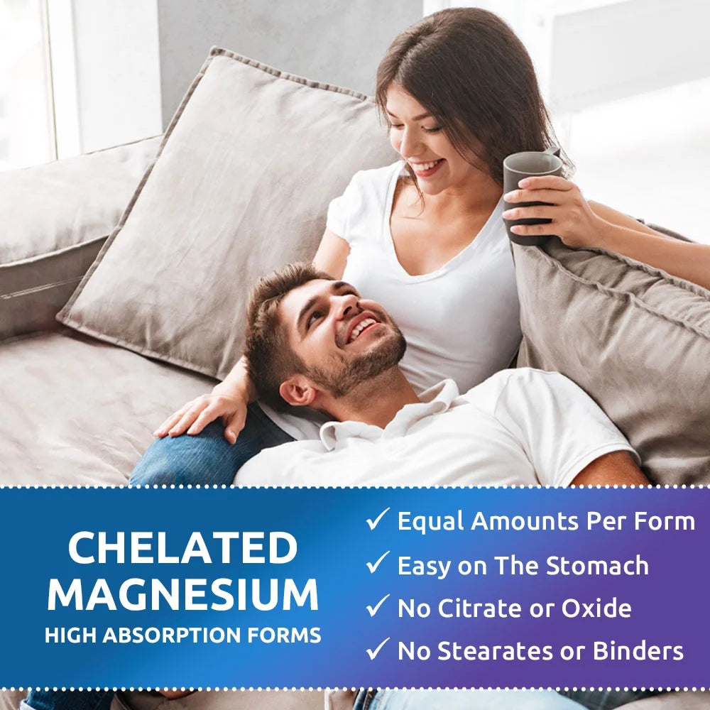 4-In-1 Magnesium Complex - Glycinate, Malate for Muscle & Bone Support - 120 Capsules