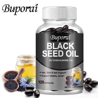 Black Seed Oil - Digestive Health, Immune Support, for Skin & Hair Health, Antioxidant - 120 Capsules