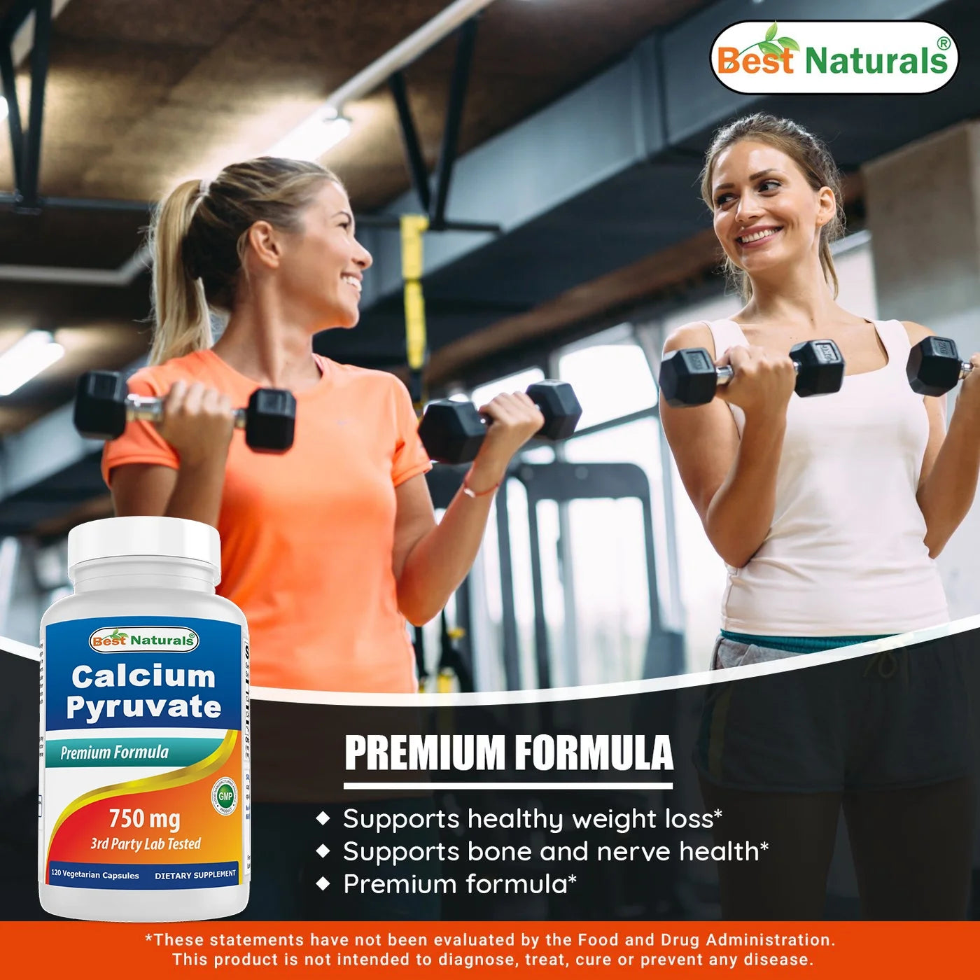 2 Pack  Calcium Pyruvate 750 Mg 120 Capsules