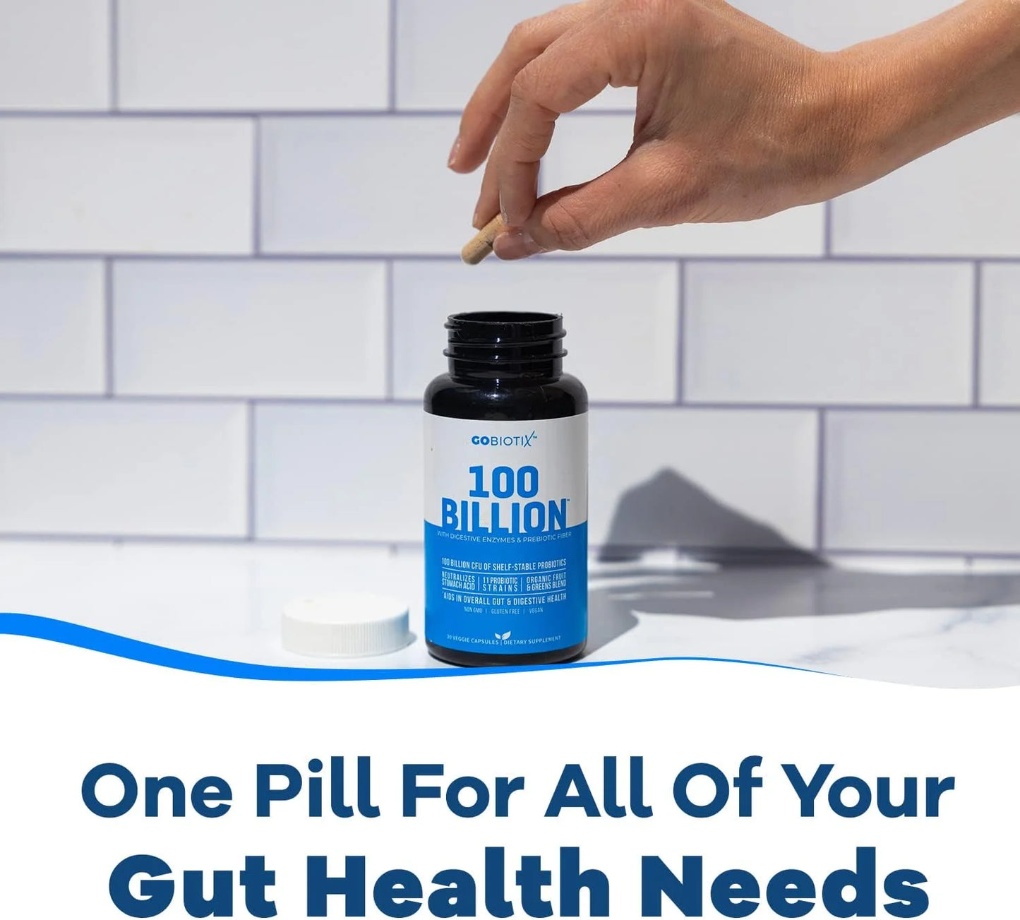 Probiotic 100 Billion CFU, Probiotics for Digestive Health & Prebiotics, 30 Ct