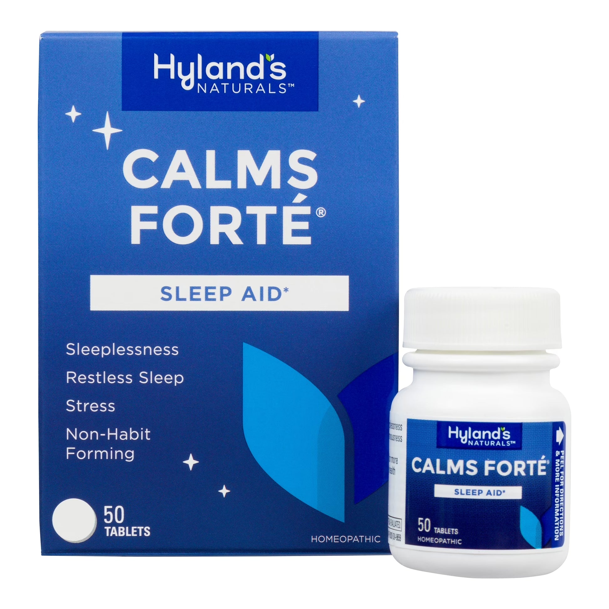Naturals Calms Forte' Sleep Aid Tablets, Natural Relief of Nervous Tension and Occasional Sleeplessness, 50 Easy to Swallow Tablets