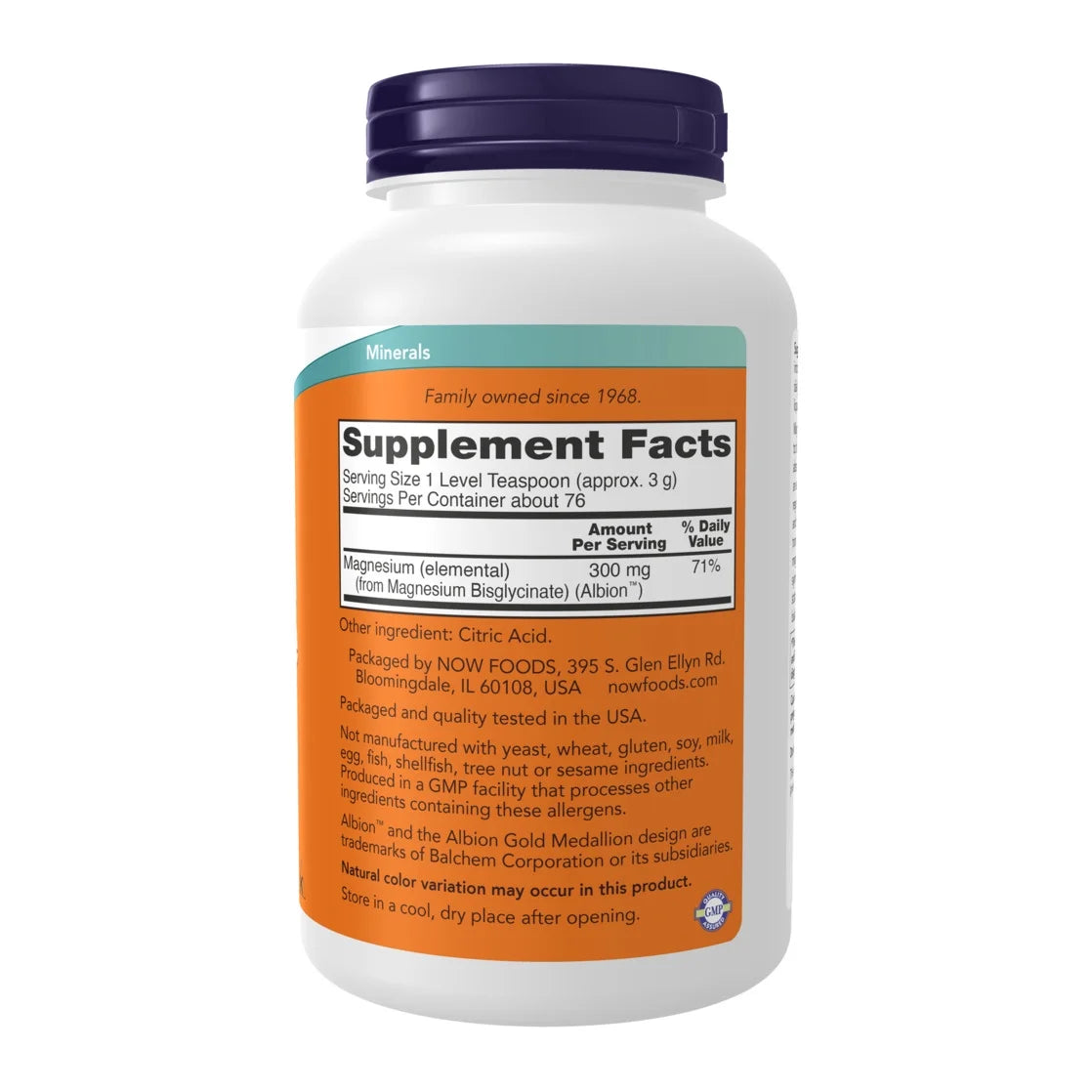 Supplements, Magnesium Bisglycinate Powder, Enzyme Function*, Nervous System Support*, 8-Ounce