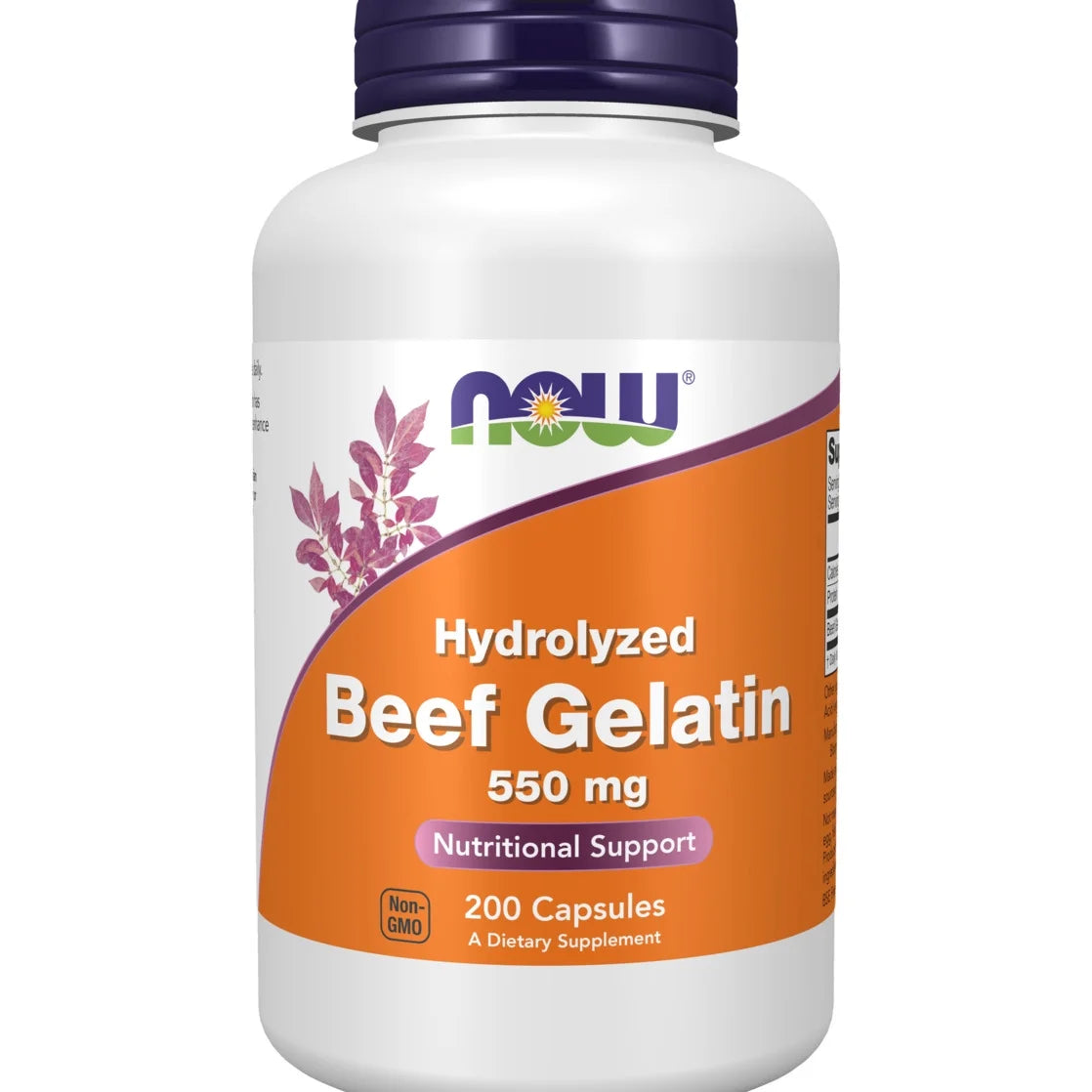 Supplements, Beef Gelatin 550 Mg, Hydrolyzed, Nutritional Support, 200 Capsules