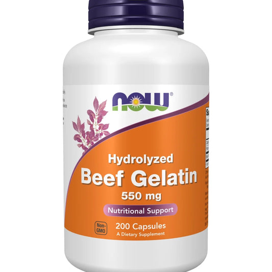 Supplements, Beef Gelatin 550 Mg, Hydrolyzed, Nutritional Support, 200 Capsules