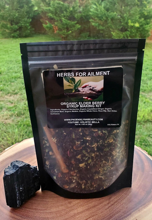 Organic Elderberry Syrup Kit-Organic Ingredients with Brewing Bag 3.65 Oz