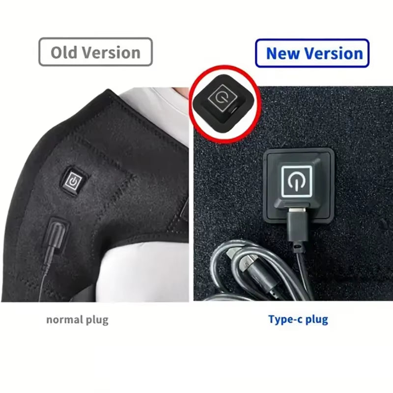 USB Electric Shoulder Brace Amr Pad 3 Gear Heated Massage Shoulder Support Massage Belt Gifts Health Care Keep Warm