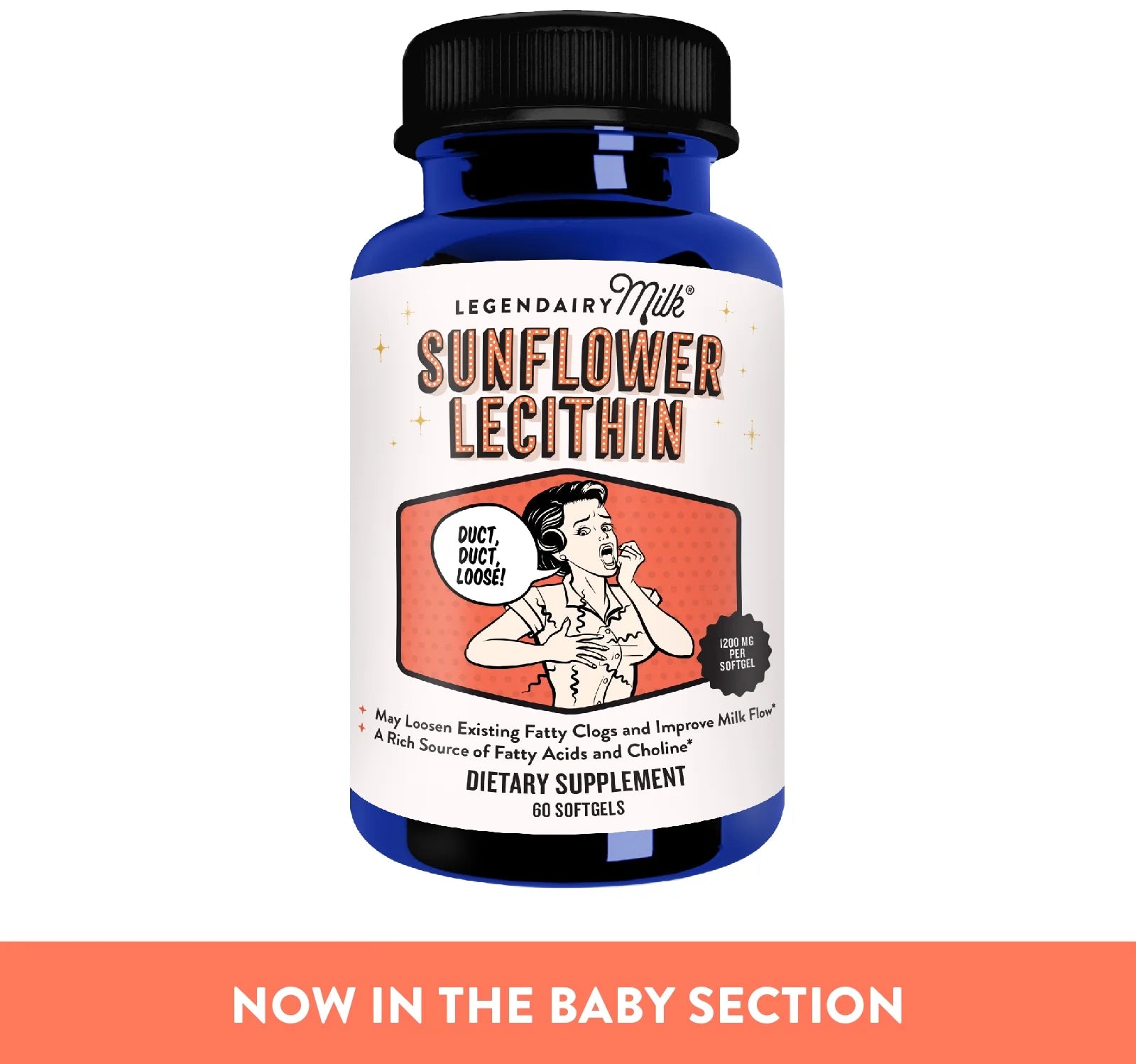 (2 Pack)  Sunflower Lecithin Softgels for Adults - Organic Dietary Supplement, 60 Ct, 1 Bottle