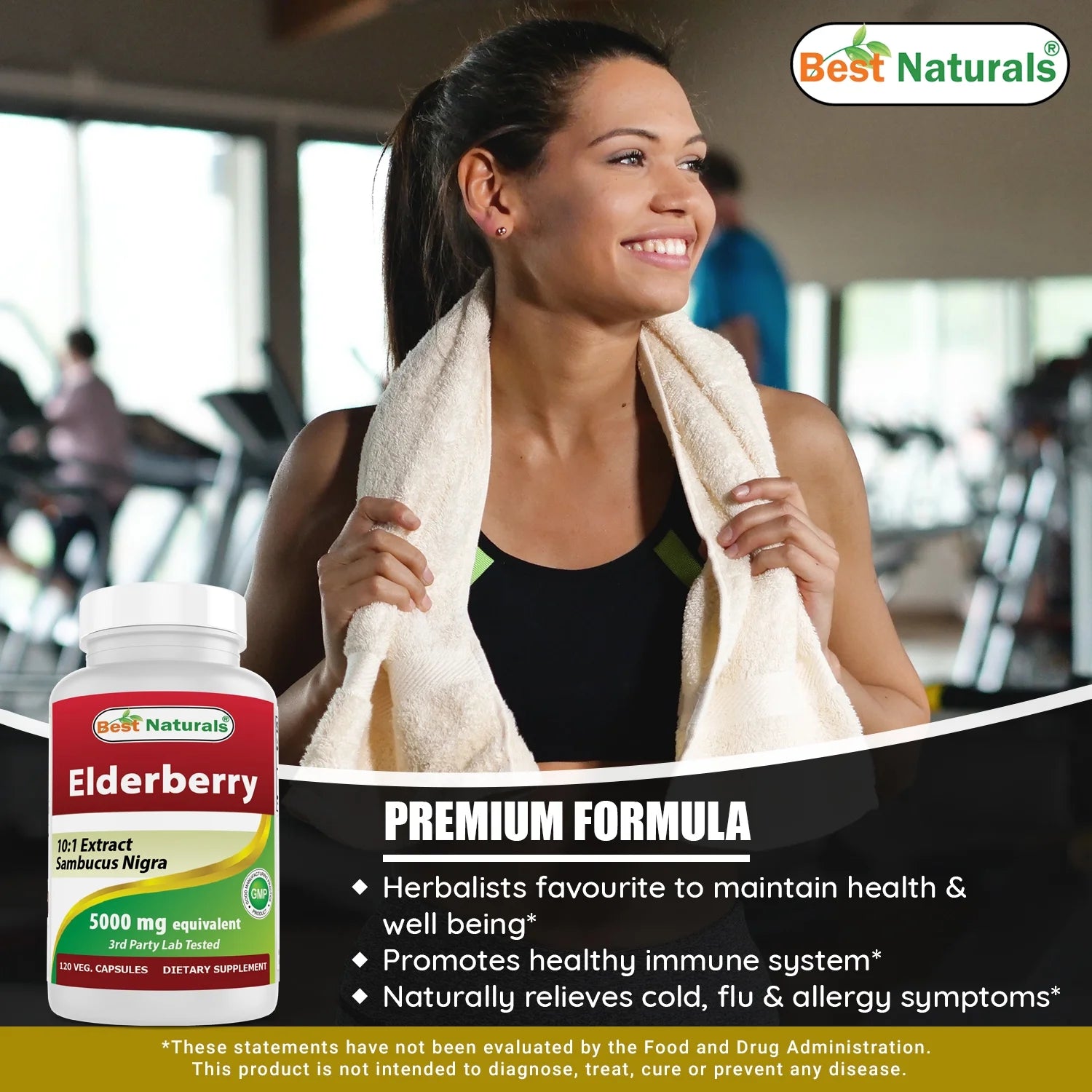 2 Pack  Elderberry Sambucus Nigra 5000Mg Equivalent 120 Vegetarian Capsules