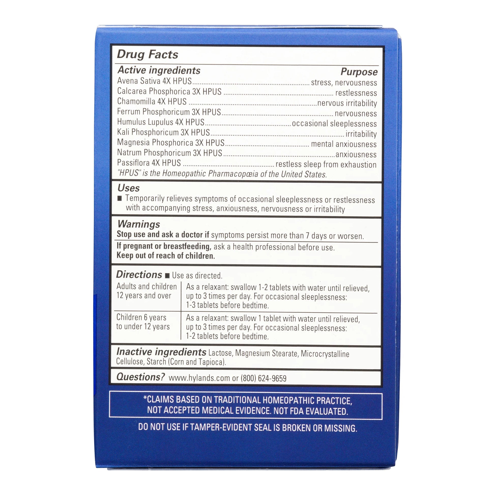 Naturals Calms Forte' Sleep Aid Tablets, Natural Relief of Nervous Tension and Occasional Sleeplessness, 50 Easy to Swallow Tablets